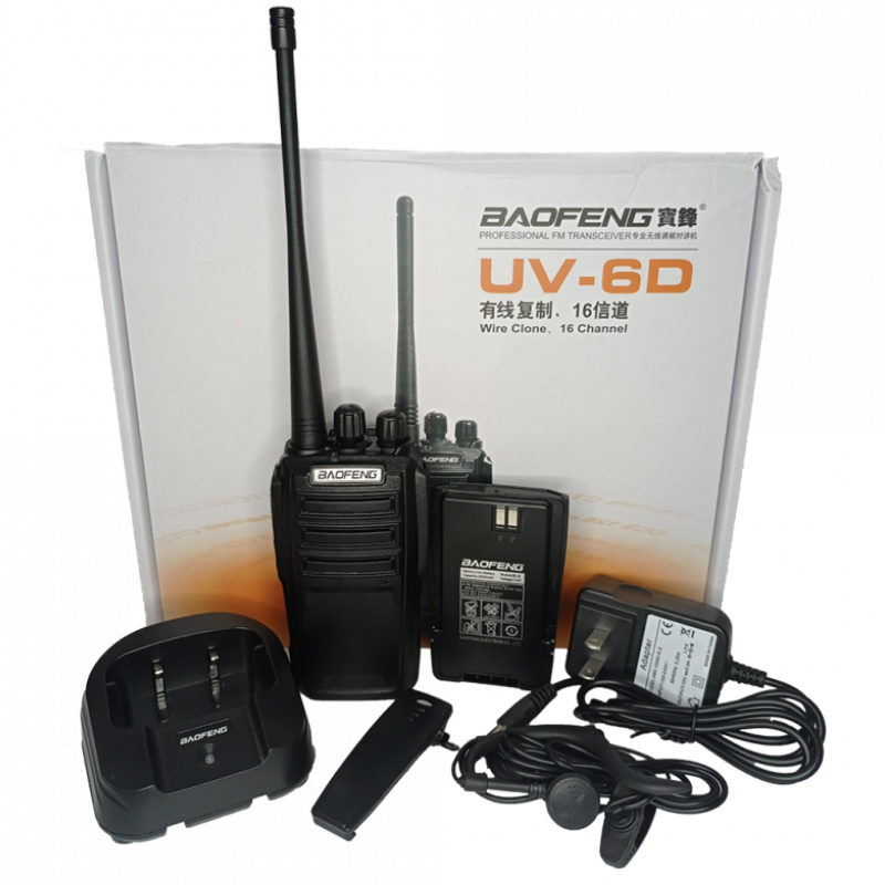 Radio Portátil Baofeng UV-6D, Con Todos Sus Accesorios